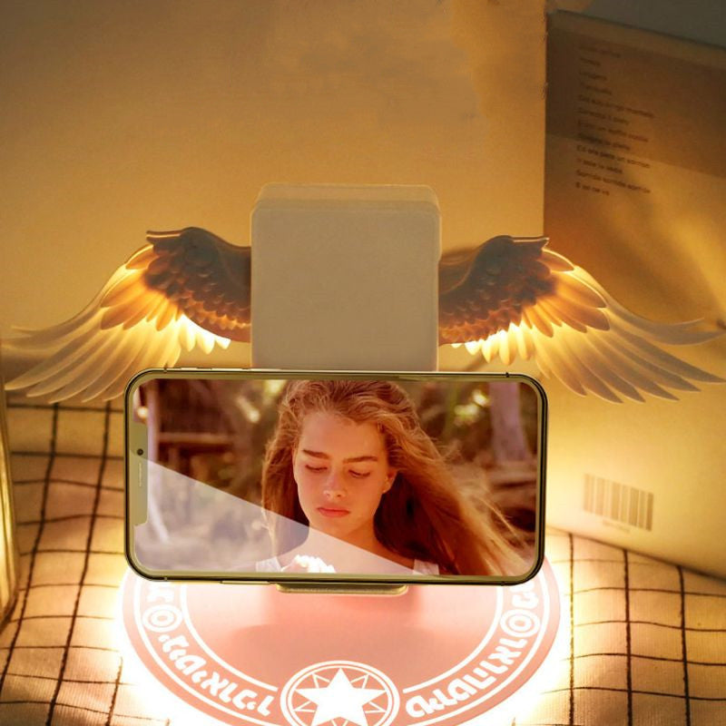 Universal Colorful LED Angel Wings Qi Wireless Charger Charge Dock for Mobile Phone Fast Charger