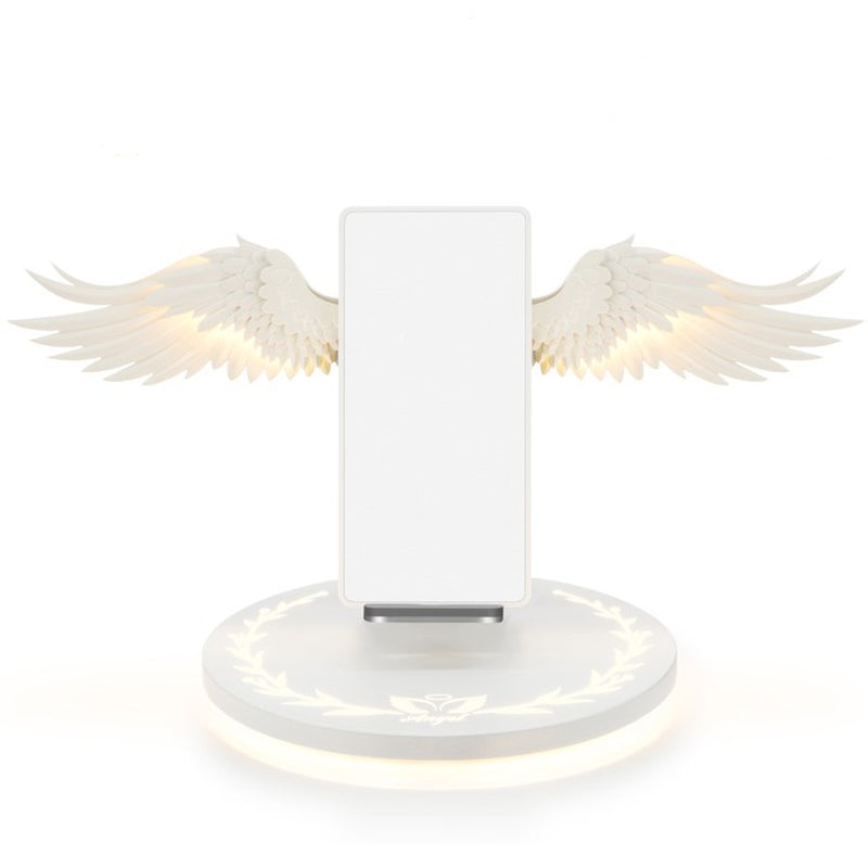 Universal Colorful LED Angel Wings Qi Wireless Charger Charge Dock for Mobile Phone Fast Charger