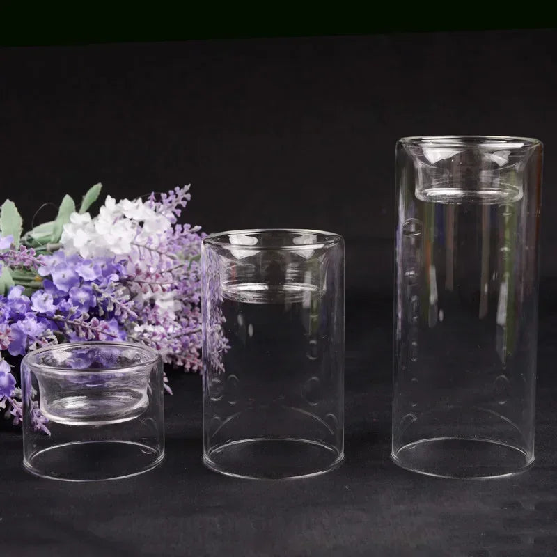 Tealight Glass Candle Holders for Wedding Centerpiece, Versatile, Flowers Vase,Home Decoration Windowsill & Festival