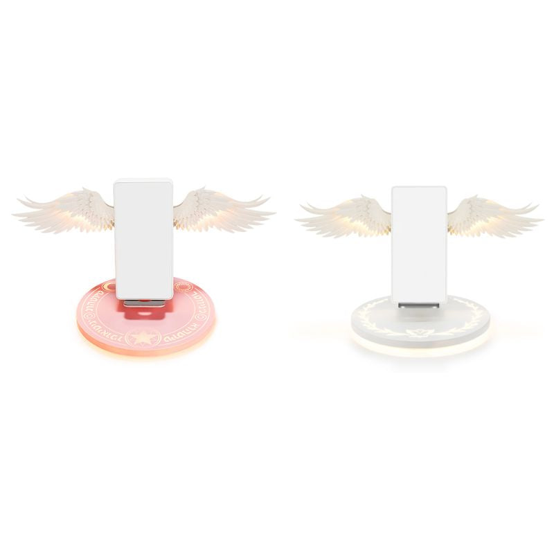 Universal Colorful LED Angel Wings Qi Wireless Charger Charge Dock for Mobile Phone Fast Charger